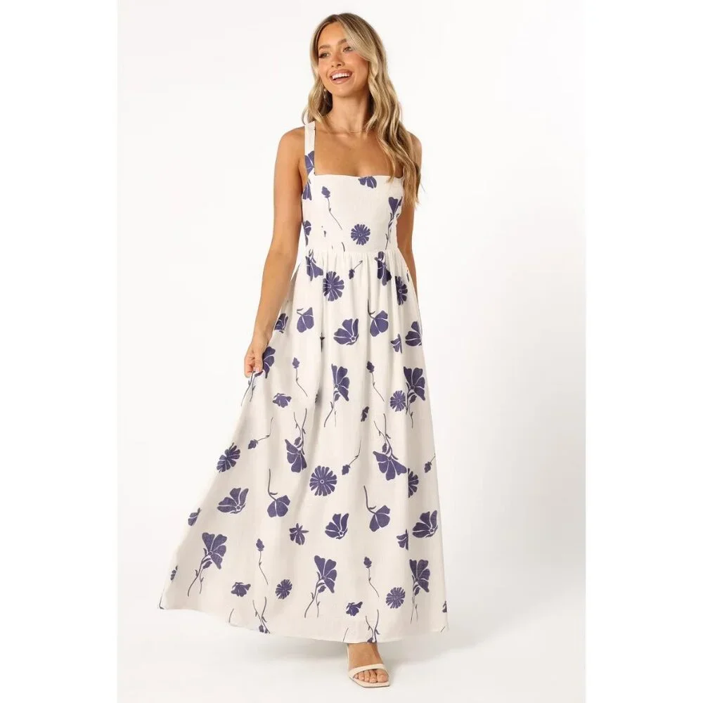 Petal & Pup Hazel Navy Floral Maxi Dress L - Picture 2 of 9